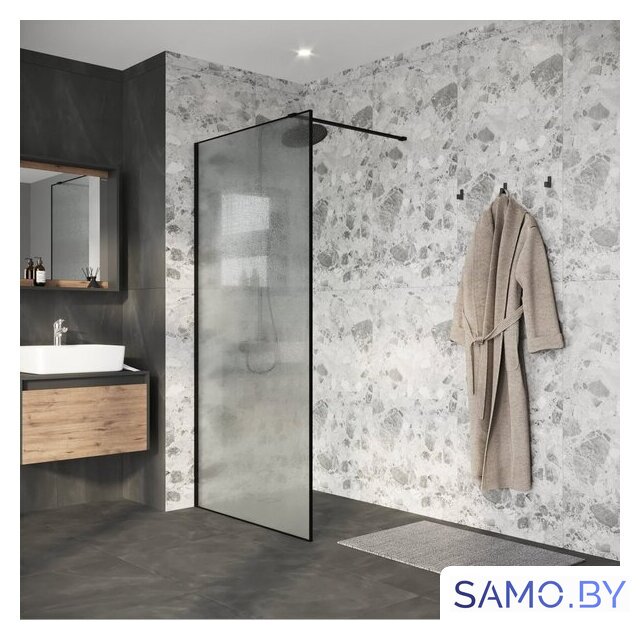 Душевая стенка Niagara Nova NG-781-12BLACK 120x200 (черный матовый/эффект битого стекла) - Изображение №8 — Интернет-магазин samo.by