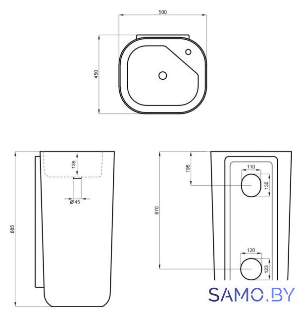Умывальник Lavinia Boho Bathroom Sink Slim 33311126 - Изображение №6 — Интернет-магазин samo.by