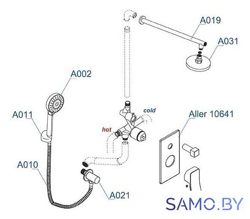 Душевая система  Wasserkraft A14131 - Изображение №7 — Интернет-магазин samo.by