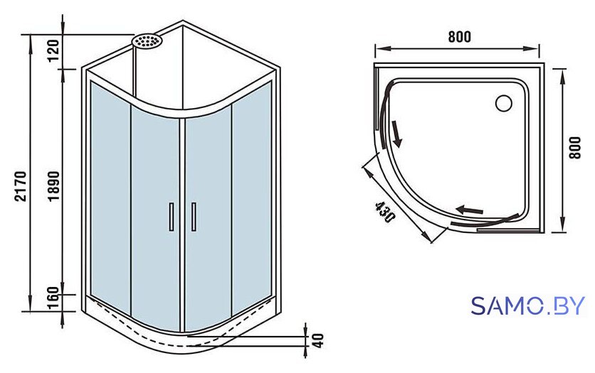 Душевая кабина WeltWasser WW500 Werra 801 - Изображение №13 — Интернет-магазин samo.by