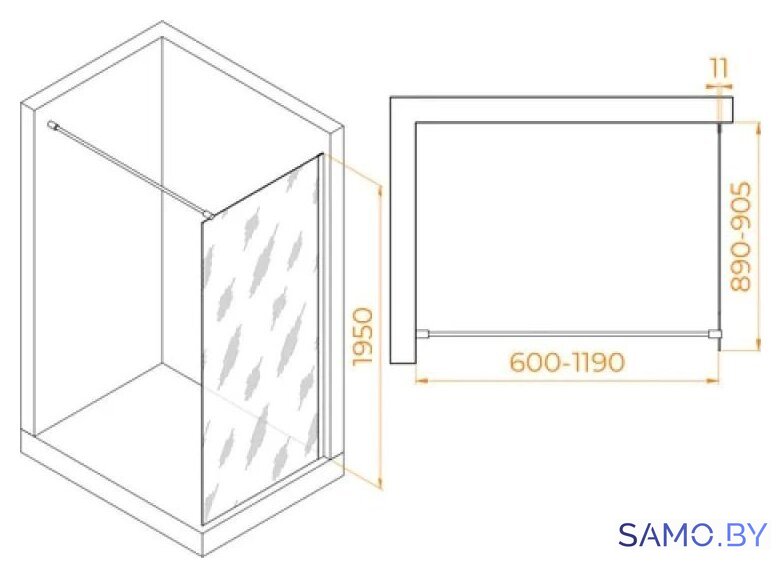 Душевая стенка RGW WA-102 351010209-21 - Изображение №2 — Интернет-магазин samo.by