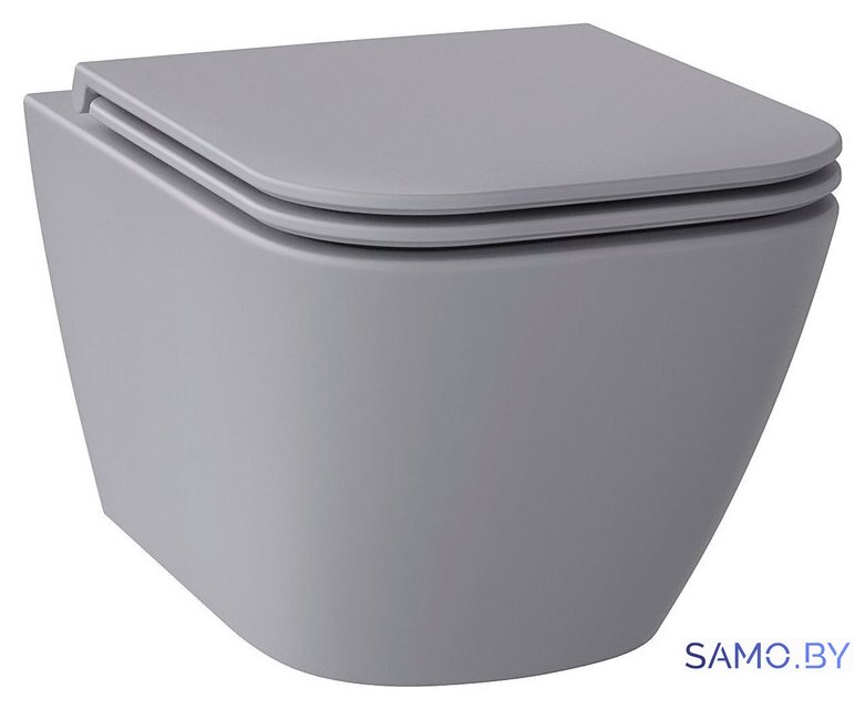 Унитаз подвесной Wellsee Pure BY Wellsee RimFree 182605001 (чаша, пневмокрышка, матовый серый) - Изображение №1 — Интернет-магазин samo.by