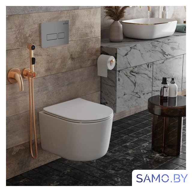 Унитаз подвесной Roxen Simple Compact в комплекте с инсталляцией StounFix Dual Fresh 6 в 1 943570 (кнопка: хром матовый) - Изображение №14 — Интернет-магазин samo.by