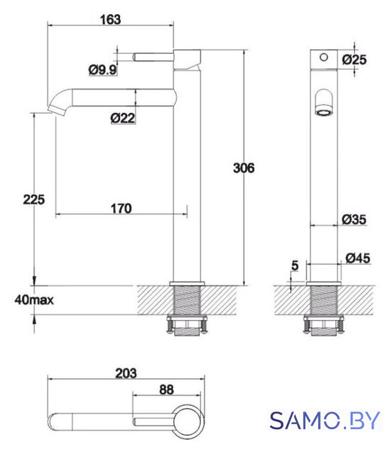 Смеситель Whitecross Y Y1212GM (оружейная сталь) - Изображение №3 — Интернет-магазин samo.by