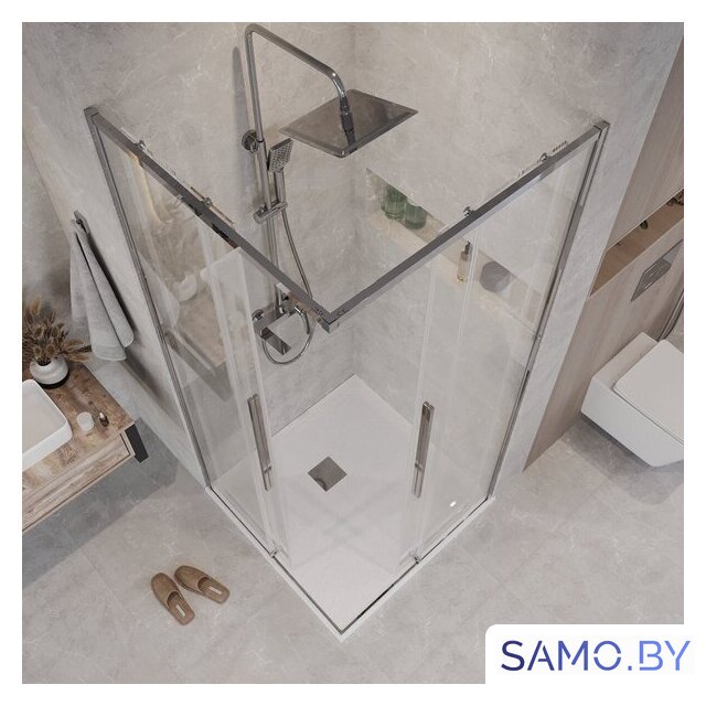 Душевой уголок Grossman Galaxy 100x100x195 300.K33.01.1010.10.00 (хром/прозрачное стекло) - Изображение №10 — Интернет-магазин samo.by