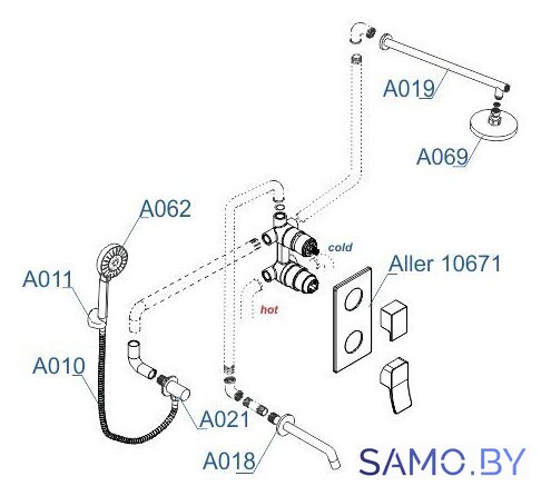 Душевая система  Wasserkraft A171619 - Изображение №18 — Интернет-магазин samo.by
