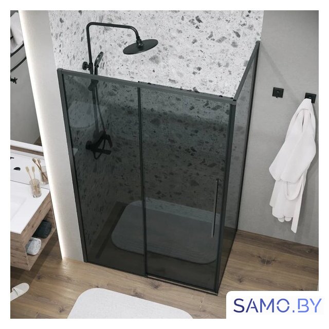 Душевой уголок Grossman Galaxy 100х100х195 120.K33.01.1010.21.10 (черный матовый/тонированное стекло) - Изображение №9 — Интернет-магазин samo.by