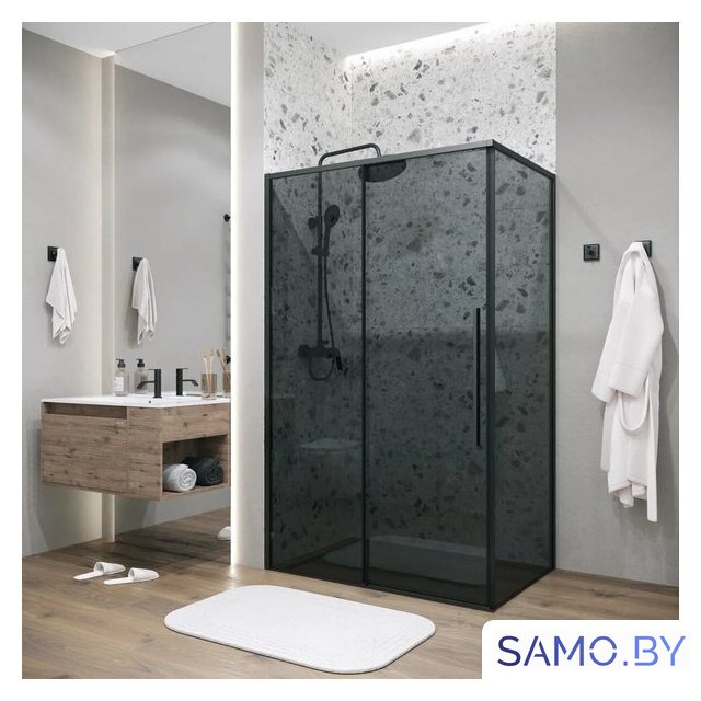 Душевой уголок Grossman Galaxy 100х100х195 120.K33.01.1010.21.10 (черный матовый/тонированное стекло) - Изображение №8 — Интернет-магазин samo.by