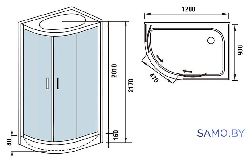 Душевая кабина WeltWasser WW500 Werra 1204 R - Изображение №19 — Интернет-магазин samo.by