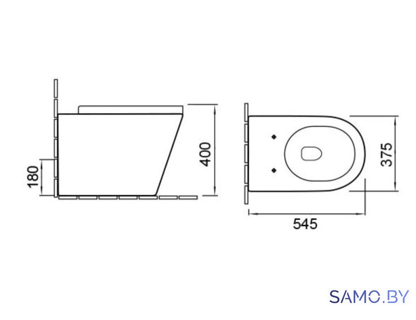 Унитаз приставной SantiLine SL-5020MB - Изображение №2 — Интернет-магазин samo.by