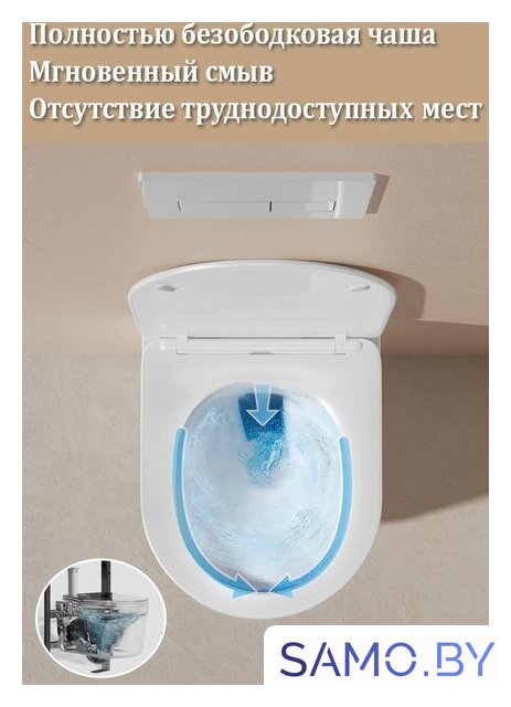Унитаз подвесной Roxen Simple Compact в комплекте с инсталляцией StounFix Dual Fresh 6 в 1 932469 (кнопка: хром глянец) - Изображение №18 — Интернет-магазин samo.by
