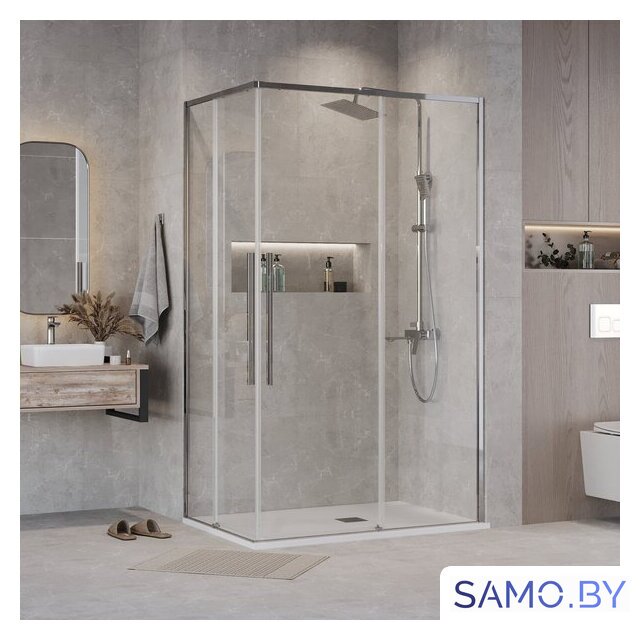Душевой уголок Grossman Galaxy 80x80x195 300.K33.01.8080.10.00 (хром/прозрачное стекло) - Изображение №8 — Интернет-магазин samo.by