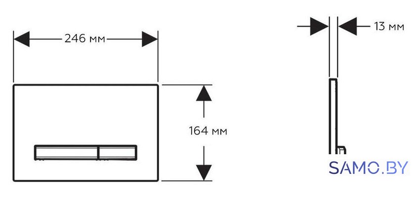 Панель смыва Geberit Sigma 50 115.671.DW.2 (черный/черный хром) - Изображение №2 — Интернет-магазин samo.by
