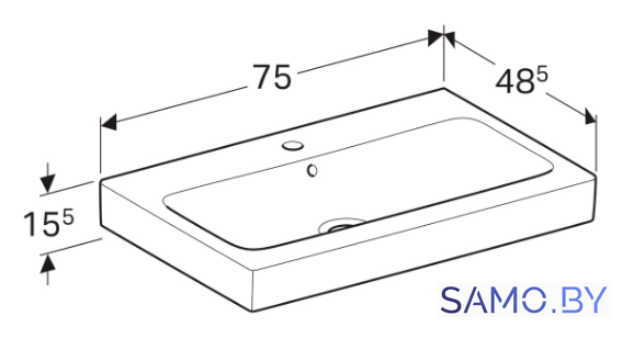 Умывальник Geberit iCon 75 124075000 - Изображение №3 — Интернет-магазин samo.by
