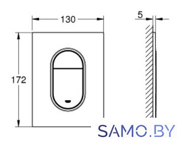 Панель смыва Grohe Arena Cosmopolitan S 37624000 (хром) - Изображение №2 — Интернет-магазин samo.by