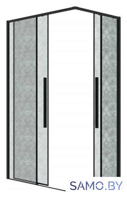 Душевой уголок Grossman Galaxy 120х80х195 300.K33.01.12R80L.21.02 (черный матовый/стекло шиншилла) - Изображение №2 — Интернет-магазин samo.by
