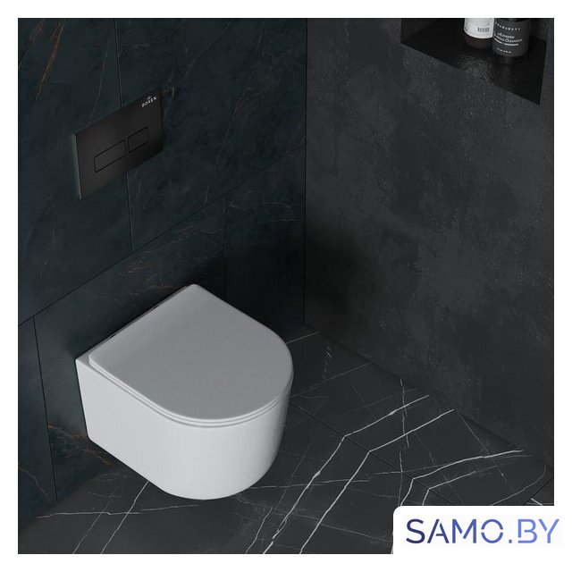 Унитаз подвесной Roxen Simple Compact в комплекте с инсталляцией StounFix Dual Fresh 6 в 1 921358 (кнопка: черный матовый) - Изображение №12 — Интернет-магазин samo.by