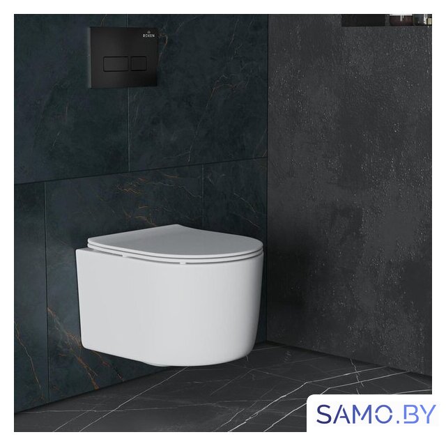 Унитаз подвесной Roxen Simple Compact в комплекте с инсталляцией StounFix Dual Fresh 6 в 1 921358 (кнопка: черный матовый) - Изображение №14 — Интернет-магазин samo.by