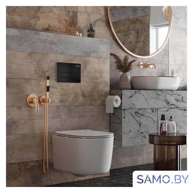 Унитаз подвесной Roxen Simple Compact в комплекте с инсталляцией StounFix Dual Fresh 6 в 1 921358 (кнопка: черный матовый) - Изображение №10 — Интернет-магазин samo.by