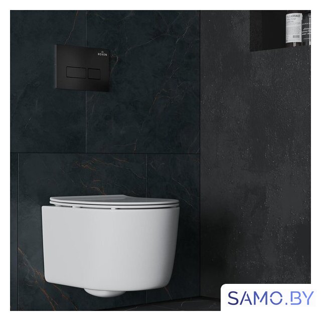 Унитаз подвесной Roxen Simple Compact в комплекте с инсталляцией StounFix Dual Fresh 6 в 1 921358 (кнопка: черный матовый) - Изображение №13 — Интернет-магазин samo.by