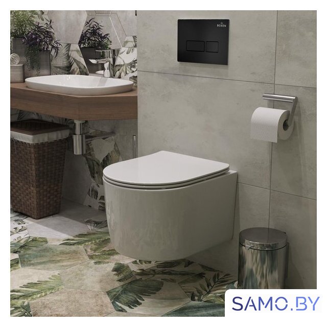 Унитаз подвесной Roxen Simple Compact в комплекте с инсталляцией StounFix Dual Fresh 6 в 1 921358 (кнопка: черный матовый) - Изображение №16 — Интернет-магазин samo.by