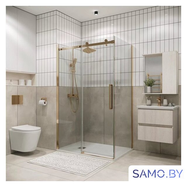 Душевой уголок Grossman Classic 110x90x195 120.K33.04.1190.32.00 (золото сатин/прозрачное стекло) - Изображение №14 — Интернет-магазин samo.by