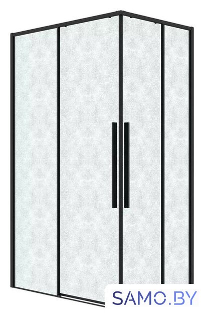 Душевой уголок Grossman Galaxy 90x70x195 300.K33.01.9070.21.02 (черный матовый/шиншилла стекло) - Изображение №1 — Интернет-магазин samo.by