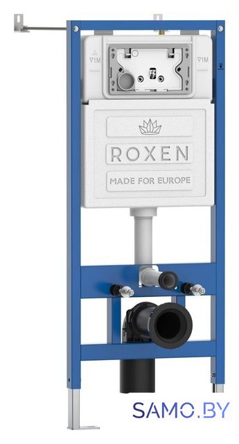 Унитаз подвесной Roxen Simple compact в комплекте с инсталляцией StounFix Dual Fresh 6 в 1 968480 (кнопка: брашированное золото) - Изображение №14 — Интернет-магазин samo.by