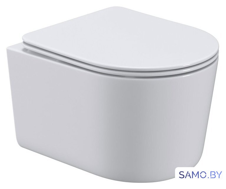 Унитаз подвесной Roxen Simple compact в комплекте с инсталляцией StounFix Dual Fresh 6 в 1 968480 (кнопка: брашированное золото) - Изображение №3 — Интернет-магазин samo.by