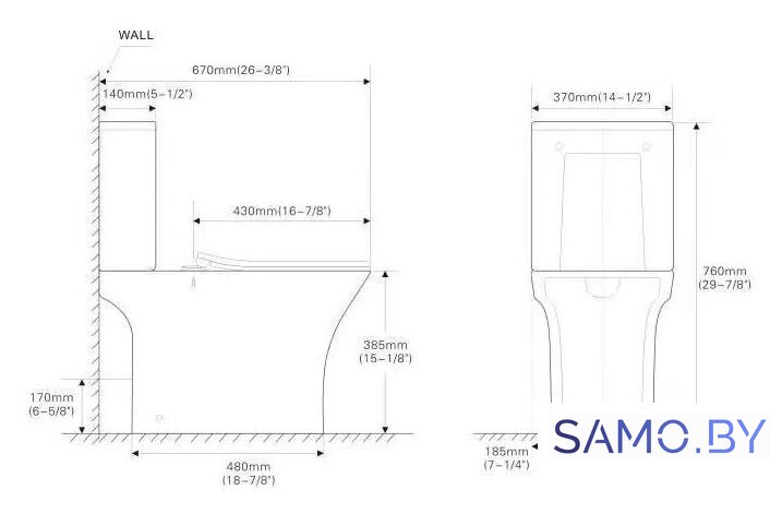 Унитаз напольный SantiLine SL-5022 - Изображение №2 — Интернет-магазин samo.by