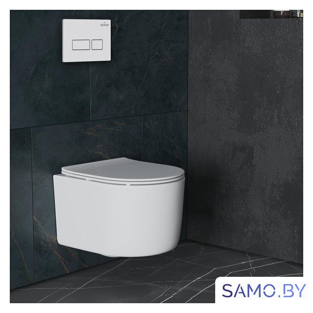 Унитаз подвесной Roxen Simple Compact в комплекте с инсталляцией StounFix Dual Fresh 6 в 1 920247 (кнопка: белый глянец) - Изображение №11 — Интернет-магазин samo.by
