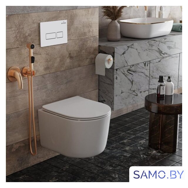 Унитаз подвесной Roxen Simple Compact в комплекте с инсталляцией StounFix Dual Fresh 6 в 1 920247 (кнопка: белый глянец) - Изображение №14 — Интернет-магазин samo.by