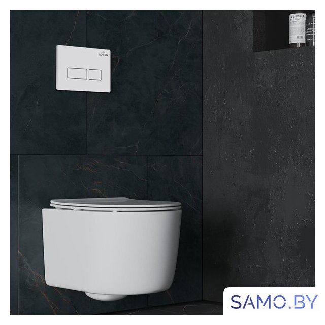 Унитаз подвесной Roxen Simple Compact в комплекте с инсталляцией StounFix Dual Fresh 6 в 1 920247 (кнопка: белый глянец) - Изображение №12 — Интернет-магазин samo.by