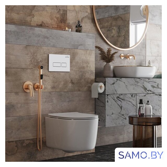 Унитаз подвесной Roxen Simple Compact в комплекте с инсталляцией StounFix Dual Fresh 6 в 1 920247 (кнопка: белый глянец) - Изображение №15 — Интернет-магазин samo.by