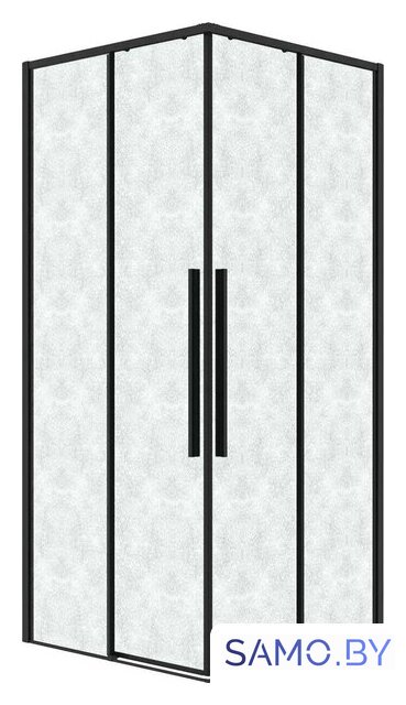 Душевой уголок Grossman Galaxy 90x90x195 300.K33.01.9090.21.02 (черный матовый/шиншилла стекло) - Изображение №1 — Интернет-магазин samo.by