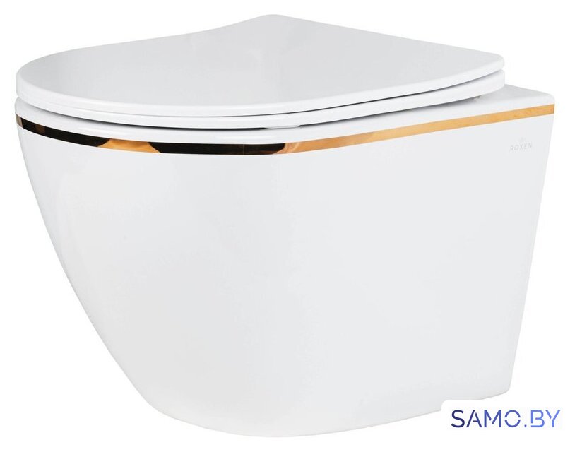 Унитаз подвесной Roxen Antares Gold в комплекте с инсталляцией StounFix Dual Fresh 6 в 1 968460 (кнопка: брашированное золото) - Изображение №3 — Интернет-магазин samo.by