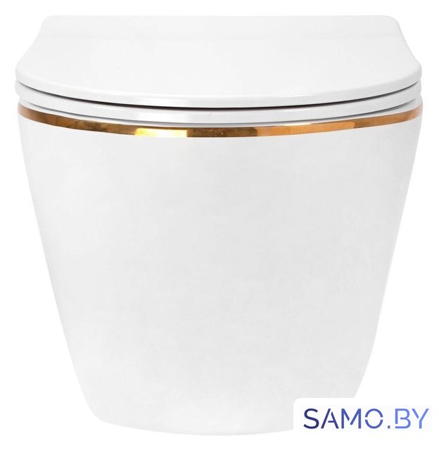 Унитаз подвесной Roxen Antares Gold в комплекте с инсталляцией StounFix Dual Fresh 6 в 1 968460 (кнопка: брашированное золото) - Изображение №4 — Интернет-магазин samo.by