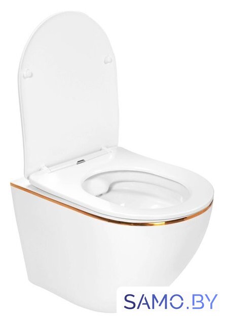 Унитаз подвесной Roxen Antares Gold в комплекте с инсталляцией StounFix Dual Fresh 6 в 1 968460 (кнопка: брашированное золото) - Изображение №9 — Интернет-магазин samo.by