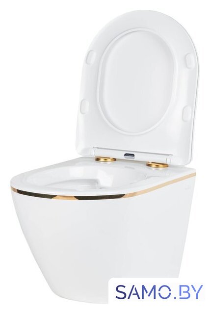 Унитаз подвесной Roxen Antares Gold в комплекте с инсталляцией StounFix Dual Fresh 6 в 1 968460 (кнопка: брашированное золото) - Изображение №7 — Интернет-магазин samo.by