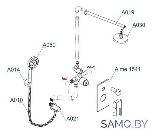 Душевая система  Wasserkraft A14130 - Изображение №7 — Интернет-магазин samo.by