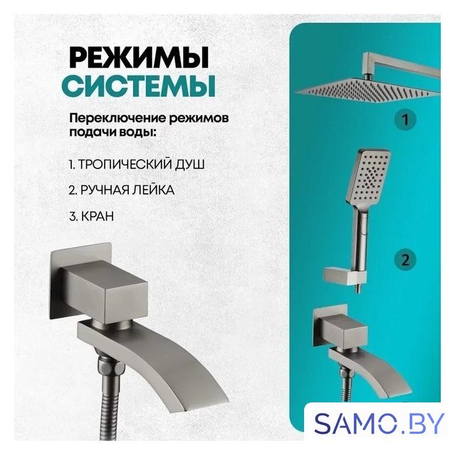 Душевая система  Grocenberg GB5007 (графит) - Изображение №10 — Интернет-магазин samo.by