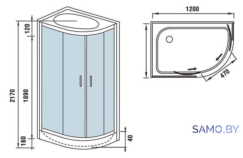 Душевая кабина WeltWasser WW500 Werra 1202 L - Изображение №13 — Интернет-магазин samo.by