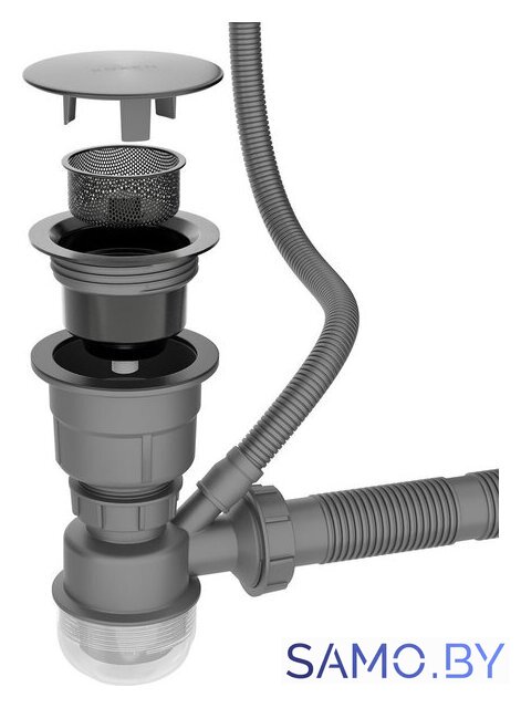 Кухонная мойка Roxen Simple 560220-60B-GR графит/текстурная PVD покрытие (с коландером и дозатором) - Изображение №18 — Интернет-магазин samo.by