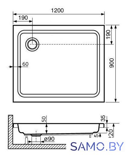 Душевой поддон RGW Style 120x90 - Изображение №2 — Интернет-магазин samo.by