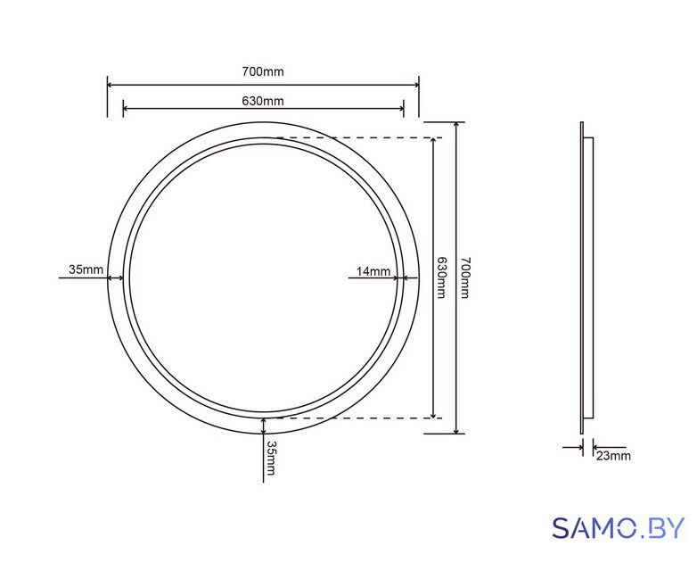  Roxen Зеркало Brimen 510195-70 70х70 - Изображение №10 — Интернет-магазин samo.by