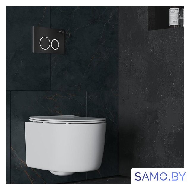 Унитаз подвесной Roxen Simple Compact в комплекте с инсталляцией StounFix Dual Fresh 6 в 1 911522 (кнопка: черный матовый) - Изображение №11 — Интернет-магазин samo.by