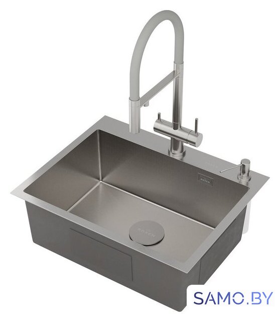 Кухонная мойка Roxen Simple 560220-60-GR сатин/текстурная (с коландером и дозатором) - Изображение №11 — Интернет-магазин samo.by