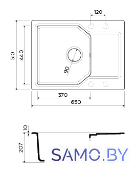 Кухонная мойка Omoikiri Yonaka 65 BL - Изображение №2 — Интернет-магазин samo.by