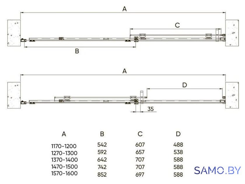 Душевая дверь Veconi VN-70 VN70-140-01-19C4 - Изображение №4 — Интернет-магазин samo.by