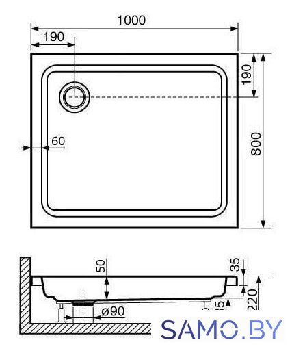 Душевой поддон RGW Style 100x80 - Изображение №2 — Интернет-магазин samo.by